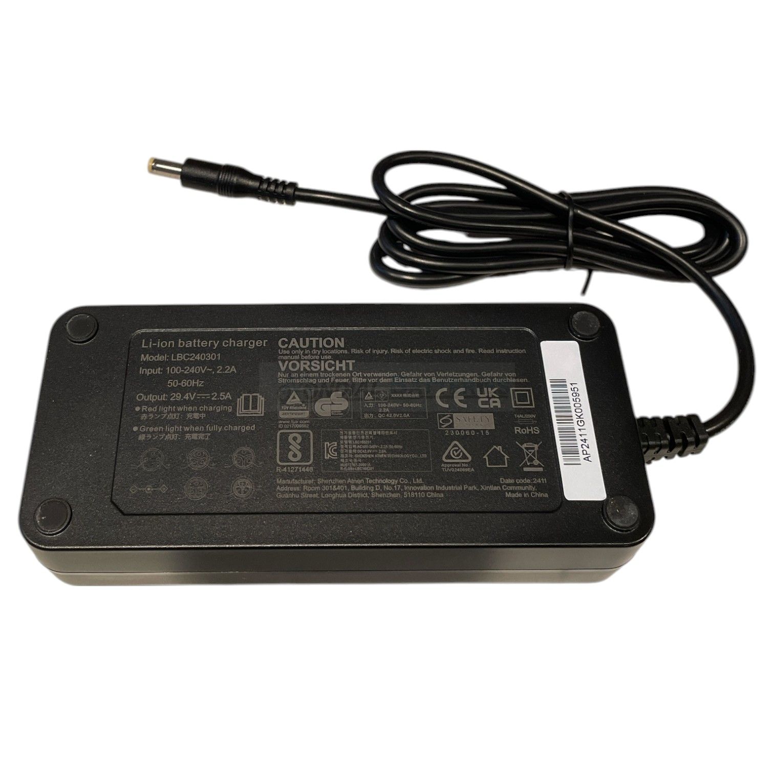 Chargeur Universel DC pour vélo 26V - 2,5A – Image 2